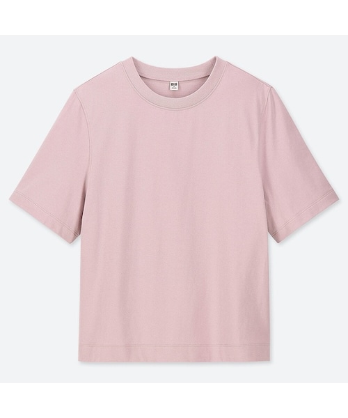 UNIQLO（ユニクロ）の「クロップドクルーネックT（半袖）（Tシャツ/カットソー・レディース・BLACK 09/NAVY 69/WHITE 00/YELLOW 46/BLUE 64/GREEN 53/RED 14/LIGHT GRAY 02/PINK 10・M/L/3XL/XL/XS/S/XXL）」の8枚目の写真