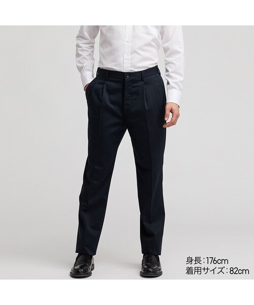 UNIQLO（ユニクロ）の「イージーケアツータックチノ（その他パンツ・メンズ・BEIGE 32/NAVY 69/GRAY 06・110/85/100/105/115/79/88/82/73/70/76/95/91/120）」の3枚目の写真