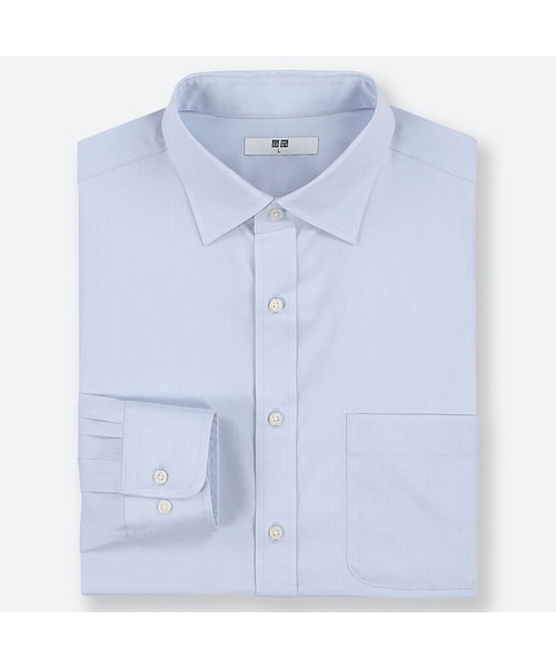 UNIQLO（ユニクロ）の「ファインクロスブロードシャツ（セミワイドカラー・長袖）（シャツ/ブラウス・メンズ・WHITE 00/BLUE 63/BLACK 09・S/M/XL/3XL/4XL/XS/XXL/L）」の3枚目の写真
