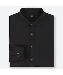 UNIQLO | ファインクロスブロードシャツ（セミワイドカラー・長袖）(シャツ/ブラウス)