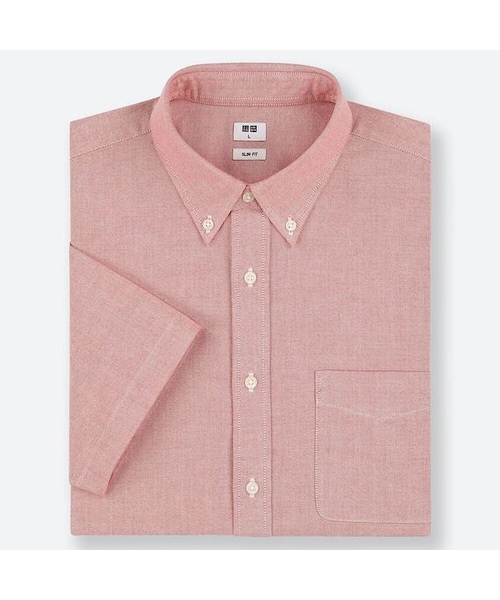 UNIQLO（ユニクロ）の「オックスフォードスリムフィットシャツ（ボタンダウン・半袖）（シャツ/ブラウス・メンズ・OFF WHITE 01/BLUE 64/BLUE 68/GRAY 06/YELLOW 41/RED 13・M/XS/L/XL/XXL/4XL/S/3XL）」の6枚目の写真