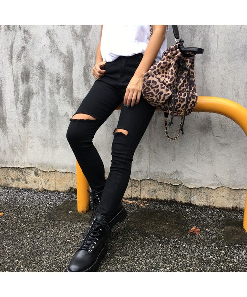 no brand（ノーブランド）の「膝上パカstretchデニムパンツ（デニムパンツ・レディース・その他）」の2枚目の写真