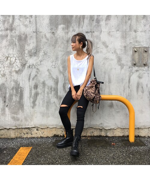 no brand（ノーブランド）の「膝上パカstretchデニムパンツ（デニムパンツ・レディース・その他）」の3枚目の写真