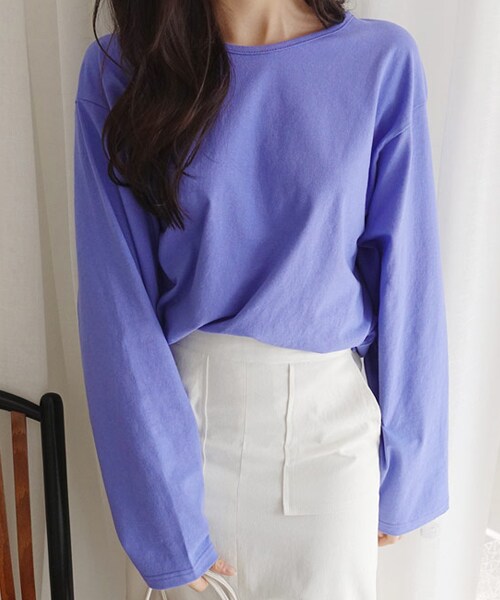 DHOLIC（ディーホリック）の「バックUカットリボンTシャツ（Tシャツ/カットソー・レディース・ホワイト/パープル/ブラック・FREE）」の3枚目の写真