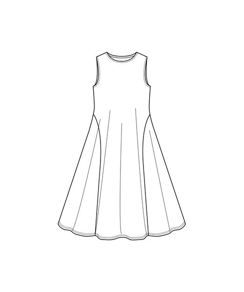 IEDIT（イディット）の「【イラストレーターきくちあつこさんコラボ】IEDIT[イディット] フレアーマキシワンピース〈ベージュ〉（レディースファッション > ワンピース・チュニック > ワンピース・レディース・ベージュ・（身幅52.5/総丈136cm）/（身幅46/総丈134cm）/（身幅49/総丈135cm）/（身幅46/総丈142cm）/（身幅43/総丈133cm）/（身幅40/総丈132cm）/（身幅40/総丈124cm））」の5枚目の写真