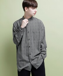 EMMA CLOTHES | TRストレッチスーツ地スタンドカラービッグシルエットシャツ(シャツ/ブラウス)