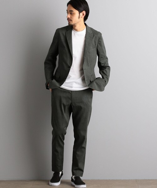 ☆極美品☆グリーンレーベルリクラシング パンツスーツ ノーカラー ストレッチ M green label relaxing（グリーンレーベルリラクシング）の「CM◇SP