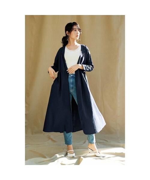 YLEVE　イレーヴ　リネン100% ラップ　カシュクール　ロングワンピース リネンカシュクールロングワンピース YLEVE イレーヴ リネン100