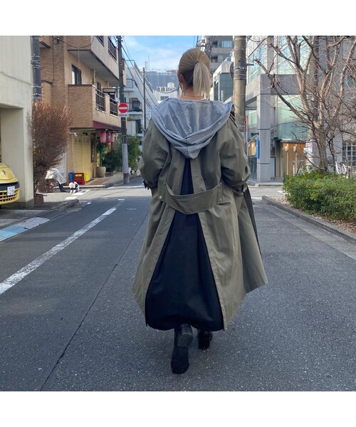 no brand(ノーブランド)の「フード付きバイカラートレンチ #1901(トレンチコート・レディース・その他)」の12枚目の写真