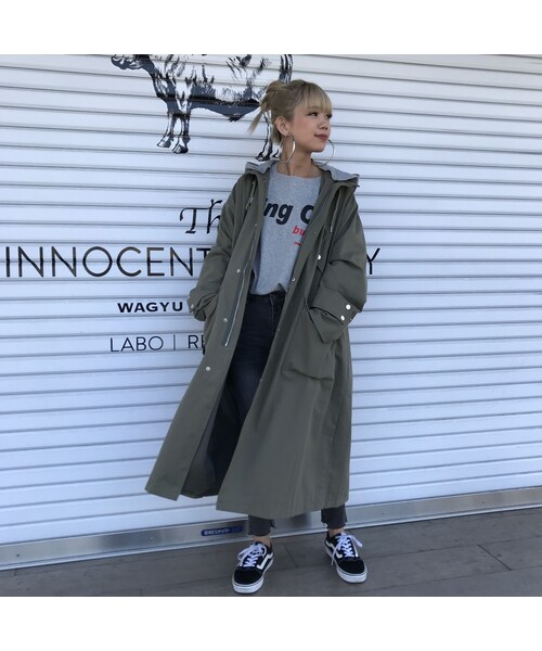 no brand(ノーブランド)の「フード付きバイカラートレンチ #1901(トレンチコート・レディース・その他)」の7枚目の写真