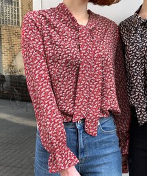 DHOLIC | 花柄ネックリボンブラウス(シャツ/ブラウス)