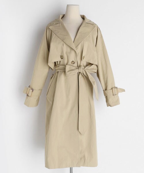 DHOLIC(ディーホリック)の「ストラップSETワンボタントレンチコート(トレンチコート・レディース・グレー/ブルー/ベージュ・FREE)」の2枚目の写真