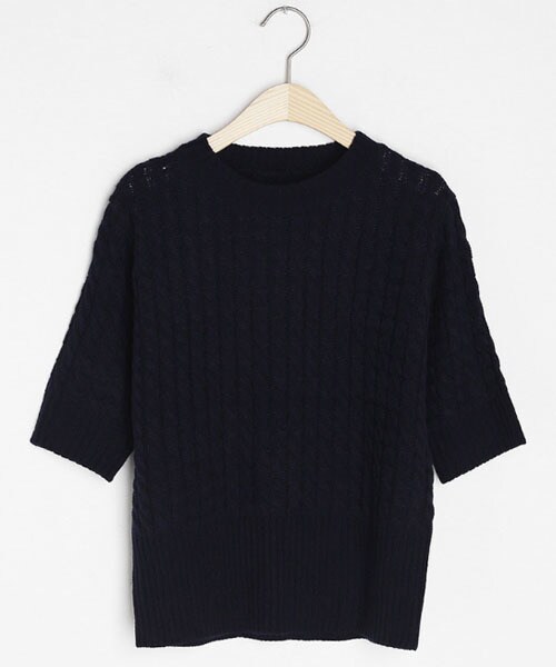 DHOLIC（ディーホリック）の「リブヘムツイスト半袖ニット（ニット/セーター・レディース・ホワイト/その他/ベージュ・FREE）」の3枚目の写真