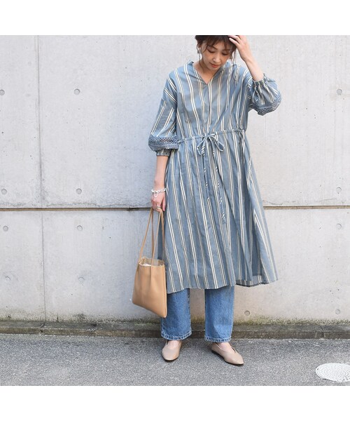 no brand（ノーブランド）の「[ NEW ]カラーストライプシャツOP（ワンピース・レディース・その他）」の14枚目の写真