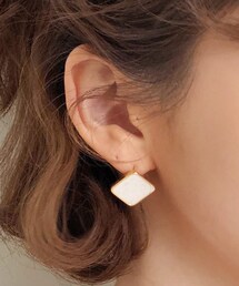 DHOLIC | ゴールドフレームスクエアピアス(ピアス（両耳用）)