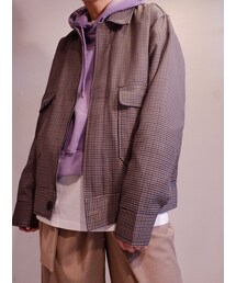 LIRIC | 【UNISEX】Check zip blouson(ブルゾン)