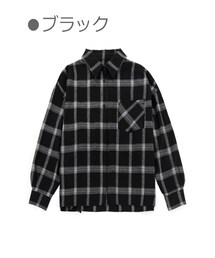 Bobon21 | 甘辛MIXチェック柄ビッグシャツ-全２色-(シャツ/ブラウス)