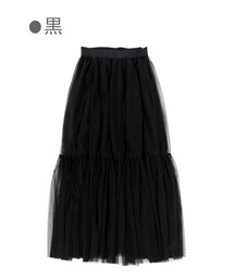 Bobon21 | マキシ丈ロングチュールスカート-全２色-(スカート)