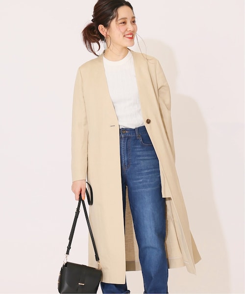 B.C STOCK（ベーセーストック）の「リネンレーヨンVネックコート 