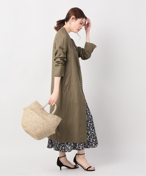 B.C STOCK（ベーセーストック）の「リネンレーヨンVネックコート 