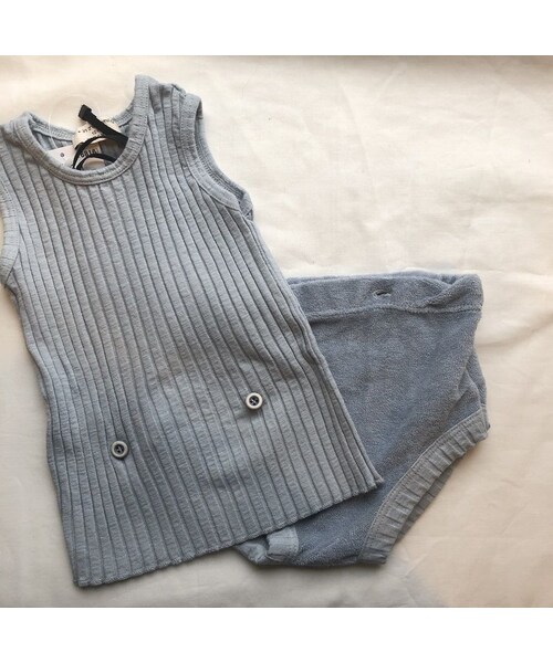 cache cache（カシュ カシュ）の「1+in the family AYALA　two pieces romper(light  blue)（ロンパース・レディース・その他）」の3枚目の写真