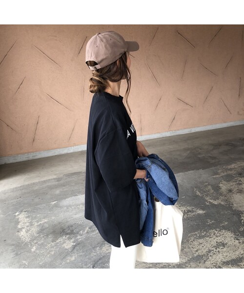 copine（コピン）の「再入荷！ビッグシルエット！ロゴロングtシャツ 【クリックポスト対象商品】（Tシャツ/カットソー・レディース・その他）」の11枚目の写真