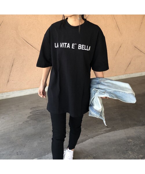 copine（コピン）の「再入荷！ビッグシルエット！ロゴロングtシャツ 【クリックポスト対象商品】（Tシャツ/カットソー・レディース・その他）」の6枚目の写真