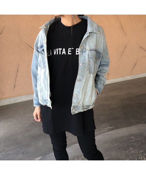 copine（コピン）の「再入荷！ビッグシルエット！ロゴロングtシャツ 【クリックポスト対象商品】（Tシャツ/カットソー・レディース・その他）」の8枚目の写真