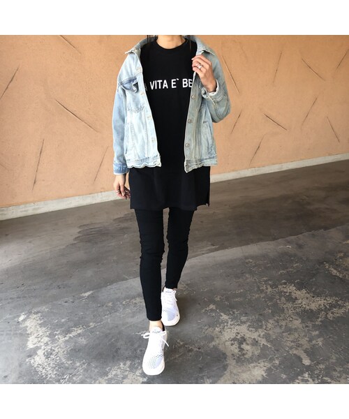 copine（コピン）の「再入荷！ビッグシルエット！ロゴロングtシャツ 【クリックポスト対象商品】（Tシャツ/カットソー・レディース・その他）」の2枚目の写真