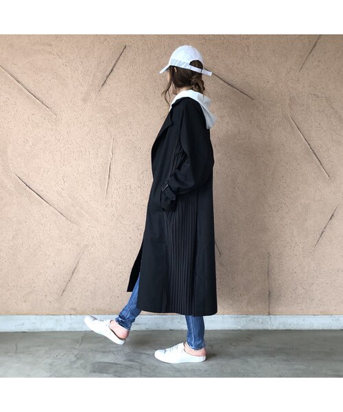 copine（コピン）の「再入荷！サイドプリーツゆったりロングトレンチコート(2color)【クリックポスト対象商品】（トレンチコート・レディース・その他）」の6枚目の写真