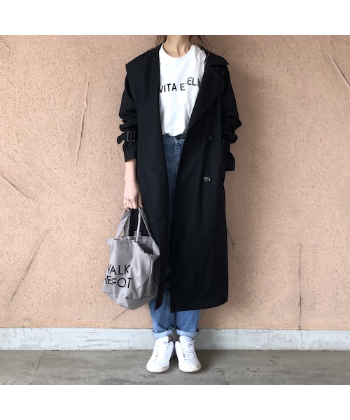 copine（コピン）の「再入荷！サイドプリーツゆったりロングトレンチコート(2color)【クリックポスト対象商品】（トレンチコート・レディース・その他）」の2枚目の写真