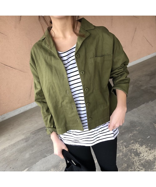 copine（コピン）の「シャツ感覚！ミリタリージャケット/ライトアウター【クリックポスト対象商品】（ミリタリージャケット・レディース・その他）」の4枚目の写真