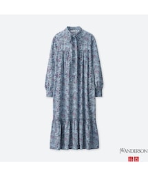UNIQLO | ギャザーワンピース（長袖）(ワンピース)