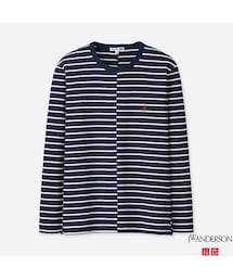 UNIQLO | アシンメトリーボーダーT（長袖）(Tシャツ/カットソー)