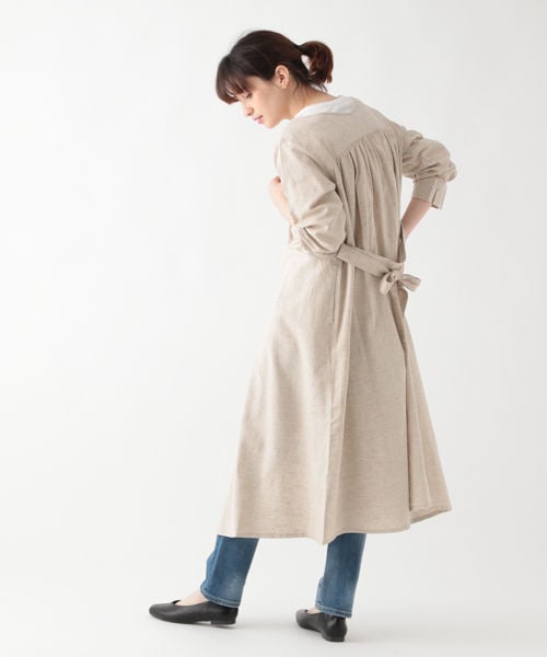studio CLIP（スタディオクリップ）の「リネンレーヨンコットン3WAYロングワンピース（ワンピース/ドレス・ライトグレー/スモーク/アイボリー/ベージュ/イエロー(WEB限定)）」の3枚目の写真