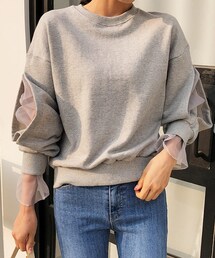 DHOLIC | メッシュスリットスリーブスウェット(スウェット)