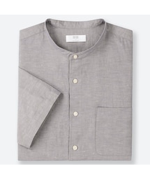 UNIQLO | リネンコットンスタンドカラーシャツ（半袖）(シャツ/ブラウス)