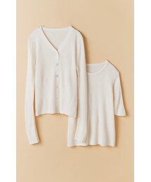 haco! | いろんな気温に対応できてちゃんと女っぽい　リブニットアンサンブル　by que made me(トップス)