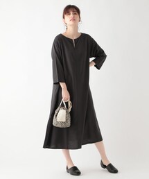 studio CLIP | リネンレーヨンキーネックリラックスワンピース(ワンピース/ドレス)