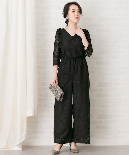 極美品】【chaco】オールインワン パンツドレス 青 ブルー 9号 パンツ