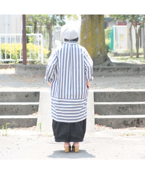 Natural Laundry シャツワンピース NATURAL LAUNDRY｜【20%OFF】先染リネンスタンドギャザーワンピース