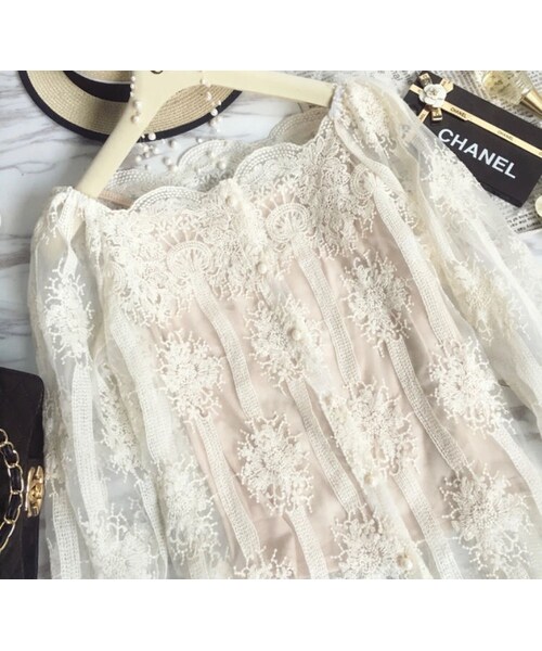 no brand（ノーブランド）の「CO090:オフショル総レーストップス（シャツ/ブラウス・レディース・その他）」の5枚目の写真