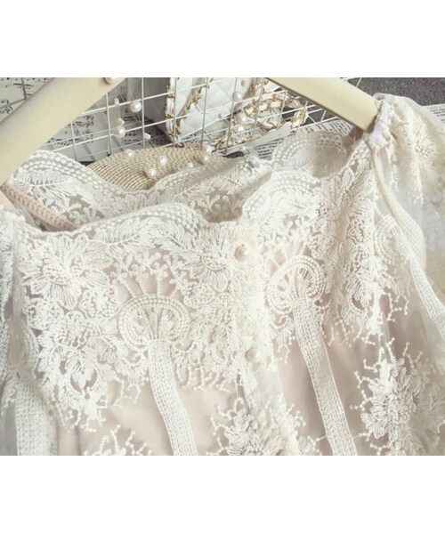 no brand（ノーブランド）の「CO090:オフショル総レーストップス（シャツ/ブラウス・レディース・その他）」の6枚目の写真