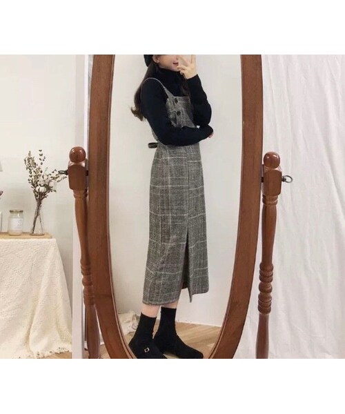 no brand（ノーブランド）の「CO041: Iライングレンチェックミディアムワンピース（ワンピース・レディース・その他）」の6枚目の写真