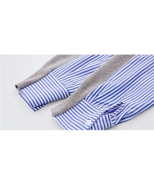 no brand（ノーブランド）の「CO019: 異素材ミックスシャツ型カーディガントップス（シャツ/ブラウス・レディース・その他）」の10枚目の写真