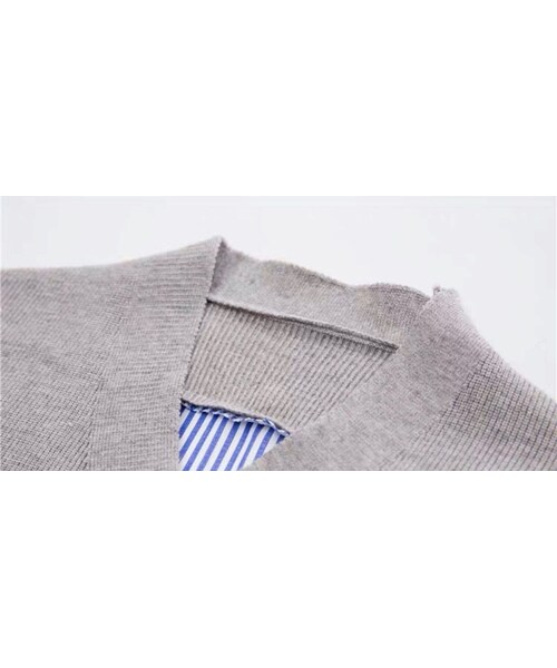 no brand（ノーブランド）の「CO019: 異素材ミックスシャツ型カーディガントップス（シャツ/ブラウス・レディース・その他）」の9枚目の写真