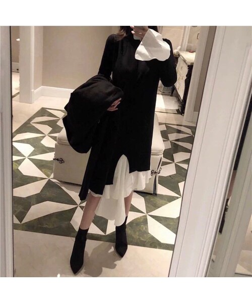 no brand（ノーブランド）の「CO012: アシンメトリーワンピース（ワンピース・レディース・その他）」の2枚目の写真
