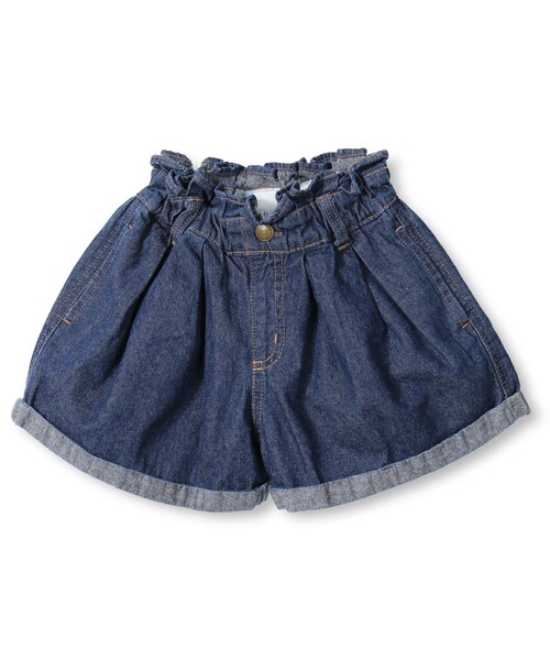 BRANSHES（ブランシェス）の「ハイウエストデニムショートパンツ（デニムパンツ・キッズ・ブルー/ネイビーブルー・80cm～150cm）」の2枚目の写真