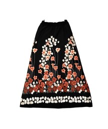 USED | Flower import black long skirt(スカート)