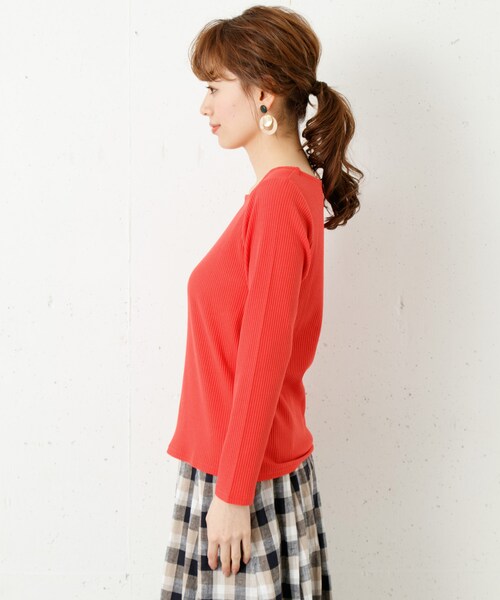 URBAN RESEARCH Sonny Label（アーバンリサーチサニーレーベル）の「リブスクエアネックプルオーバー（トップス・レディース・グレー/ブラック/ホワイト/レッド・FREE）」の15枚目の写真